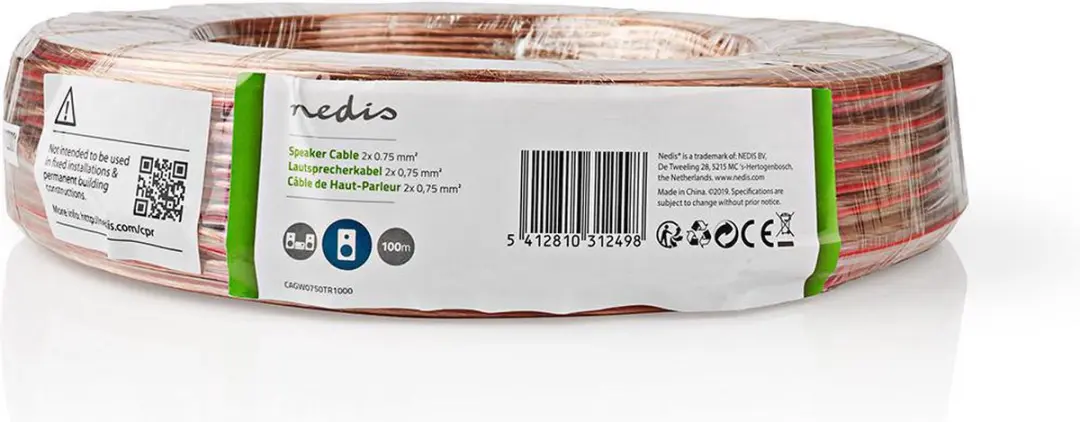 Nedis Speaker-Kabel CAGW0750TR1000 100m - 2x0.75mm² CCA