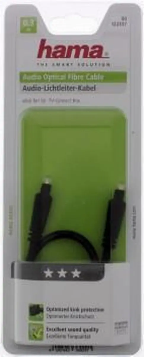 Hama Optische Audiokabel ODT-stekker 0,3m - Verguld