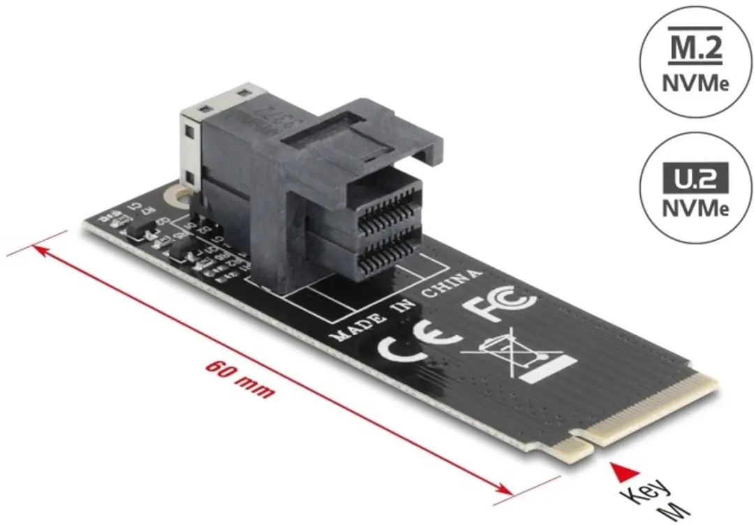 Delock M.2 Key M naar SFF-8643 NVMe 2260 Adapter