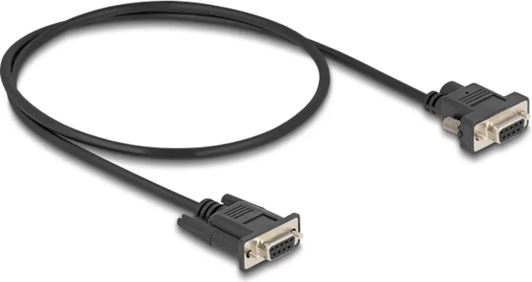 Delock RS-232 D-Sub9 Kabel 0.5m - Zwart