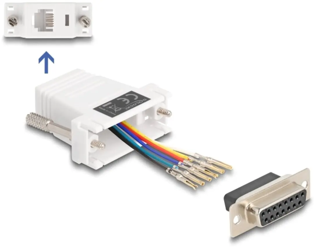 Delock D-Sub 15 naar RJ12 Adapterkit Wit