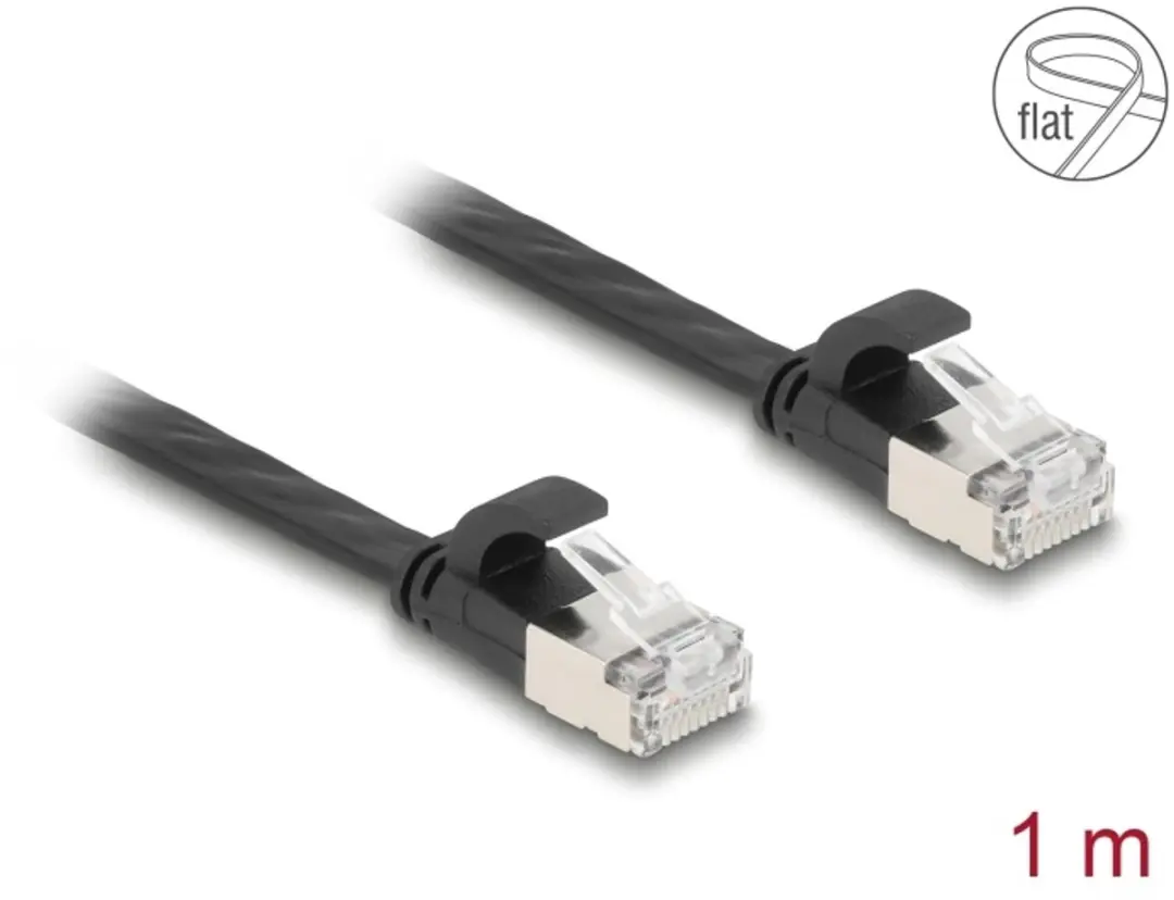 Delock RJ45 Flat Patchkabel Cat.6A 1m