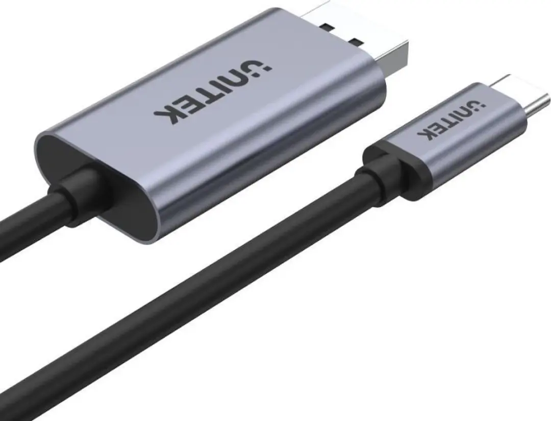 Unitek DisplayPort Adapter USB-C Videokabel 4K 60Hz 1,8m - Transparant