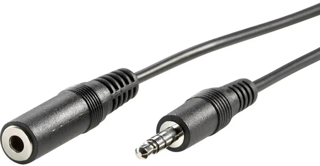 Value Audio Verlengkabel 3,5mm M/F - 3m - Zwart