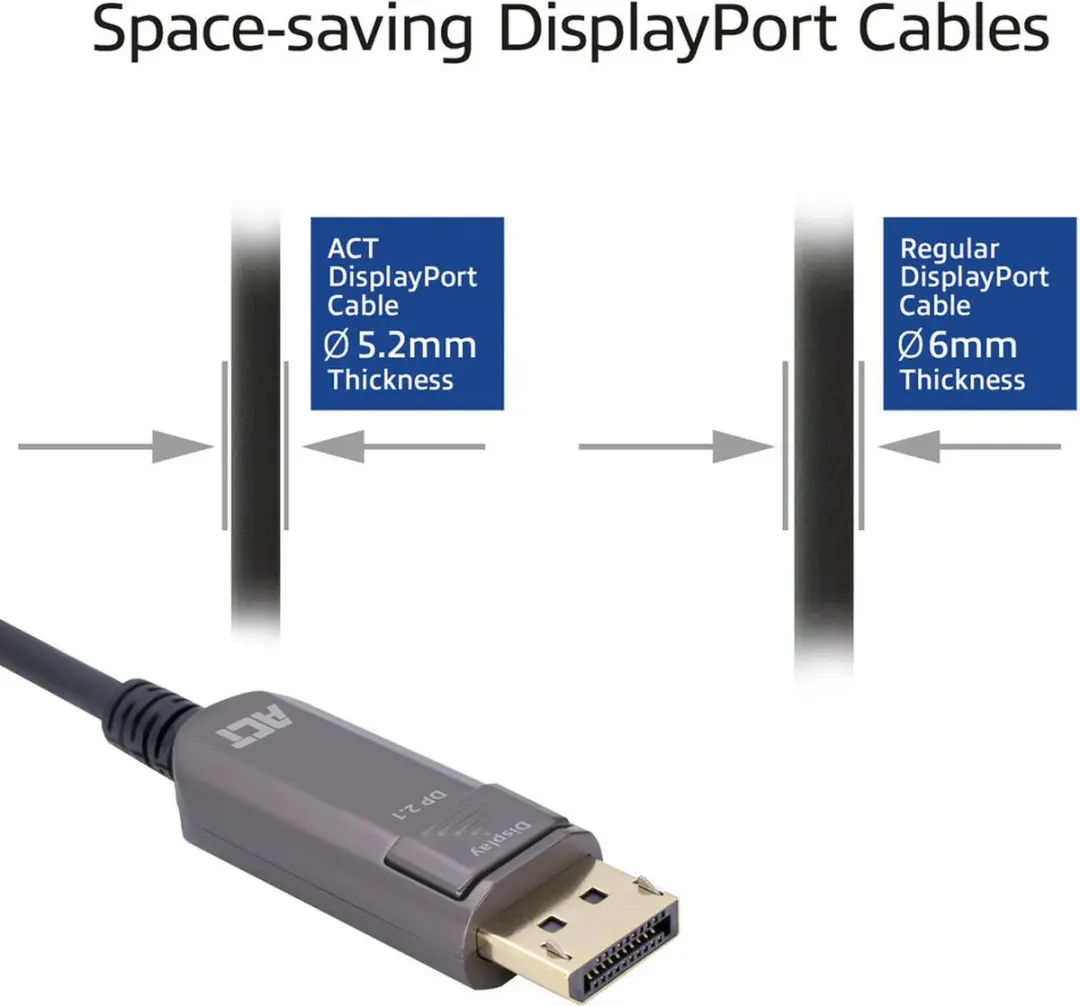 ACT AK4174 DisplayPort 2.1 Kabel 40m - 8K UHBR10 - Zwart