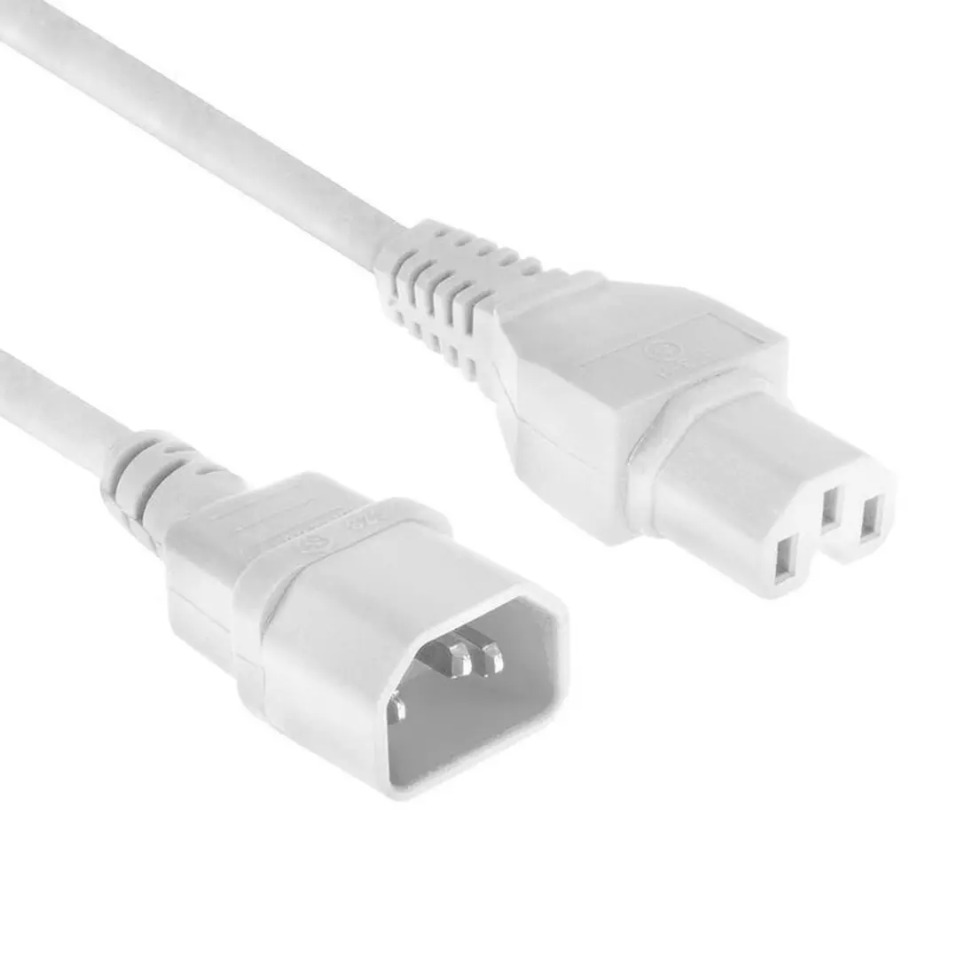 ACT AK5437 Netsnoer C14-C15 Wit 2m