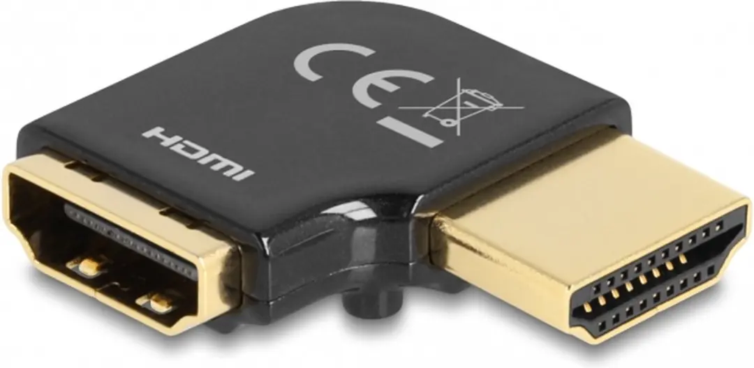 Delock HDMI Adapter 90° Links - 8K 60Hz - Zwart