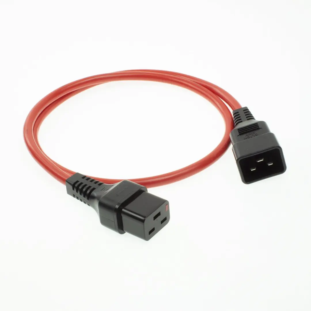 ACT PC1403 AK5204 Netsnoer C19 IEC Lock - C20 Rood 3m