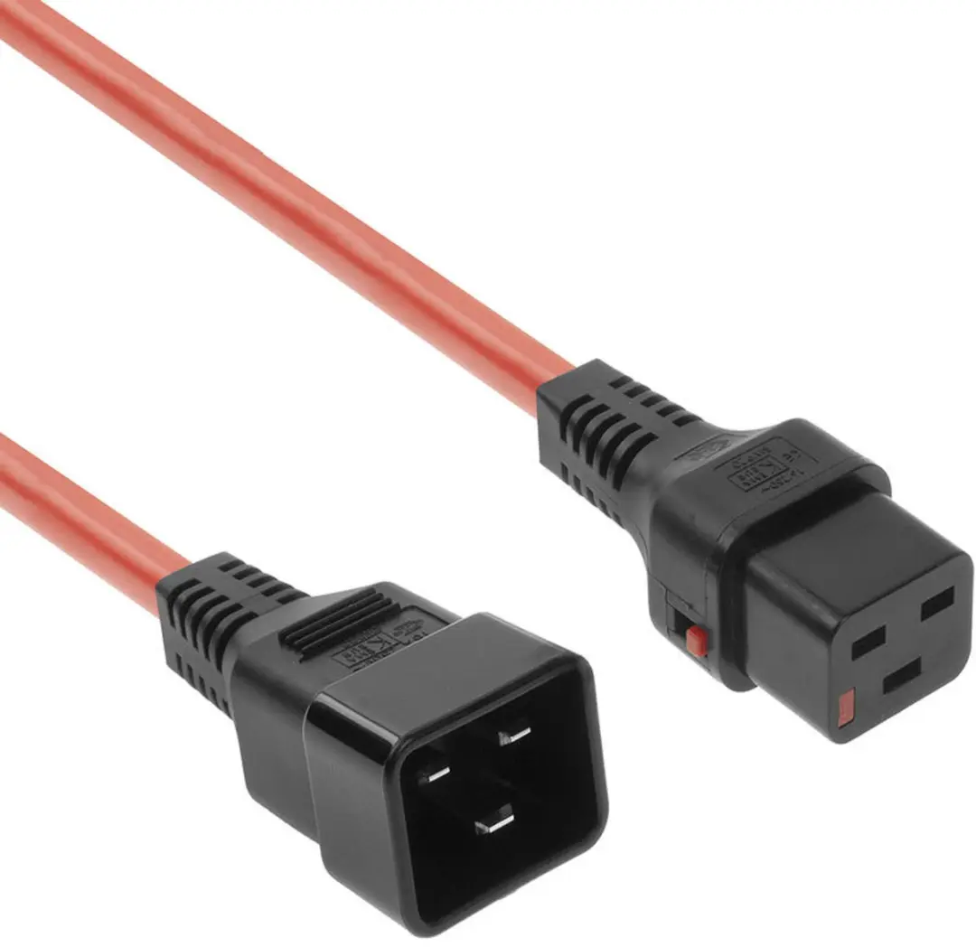 ACT PC1403 AK5204 Netsnoer C19 IEC Lock - C20 Rood 3m