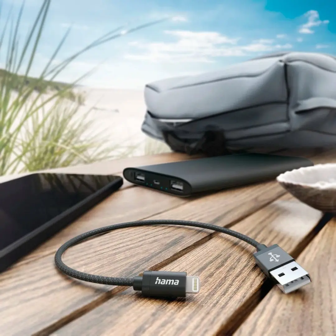 Hama USB-A naar Lightning Kabel 20cm - MFI Gecertificeerd - Zwart