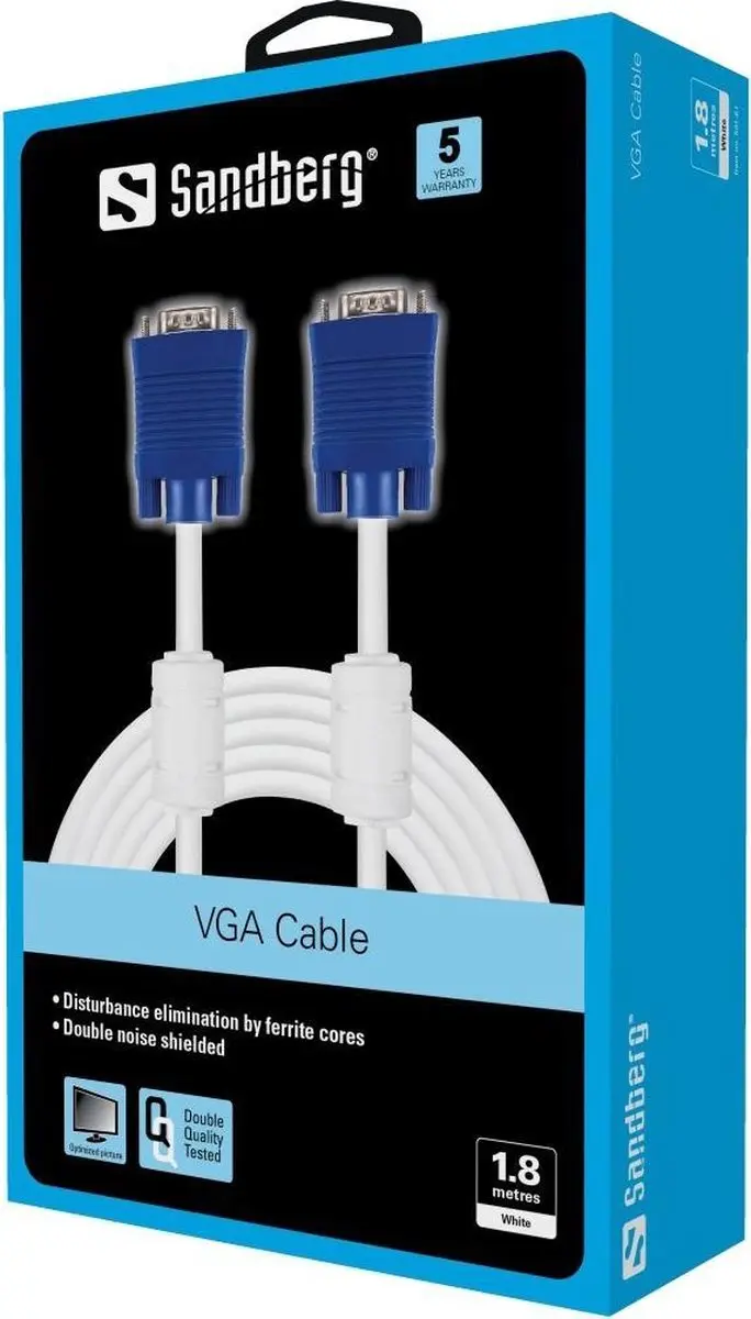 Sandberg 501-61 VGA-kabel - 1.8m - Wit