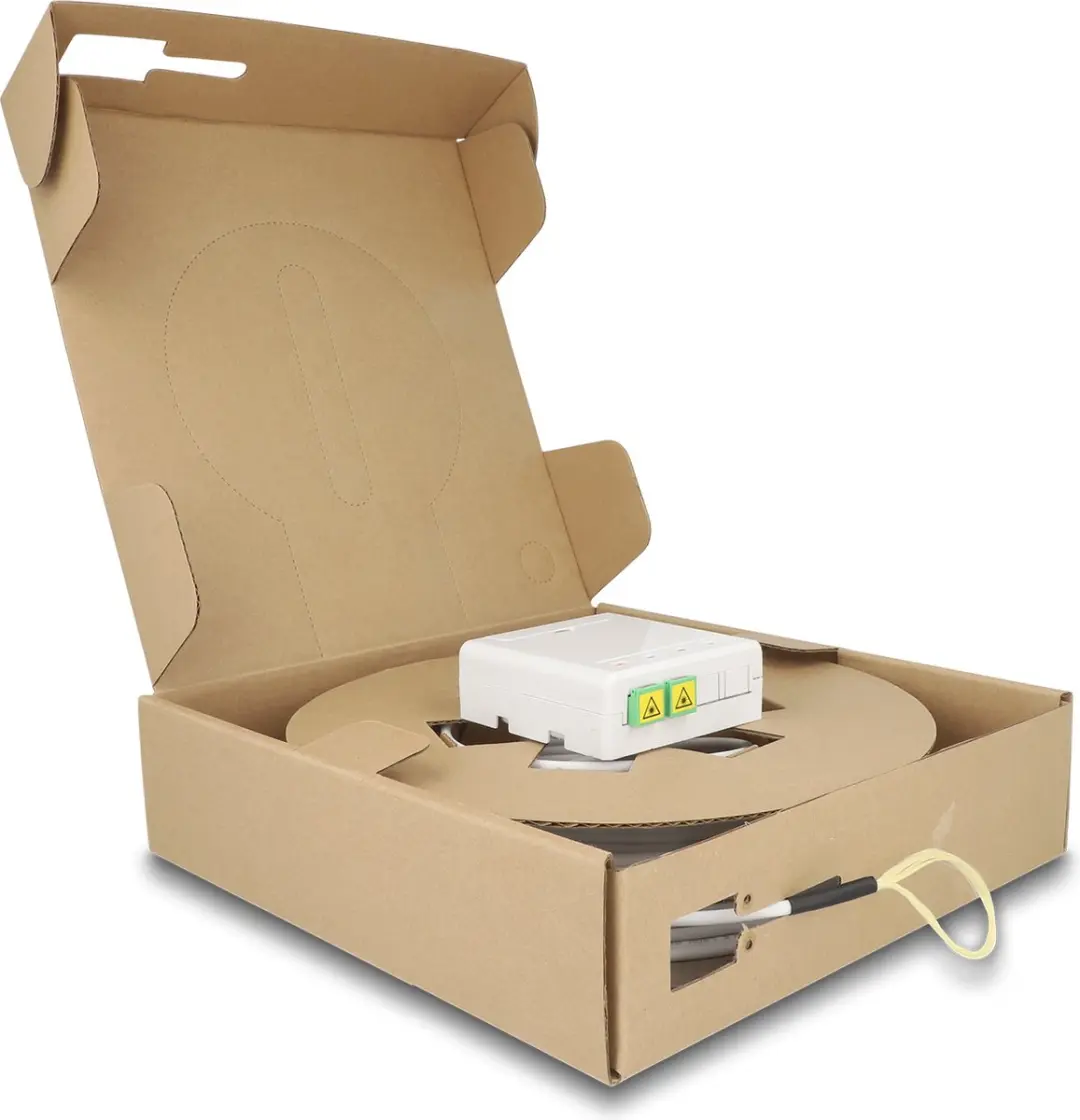 Delock SC/APC Fiber Connection Box - 2x Simplex - 20m Kabelset Wit