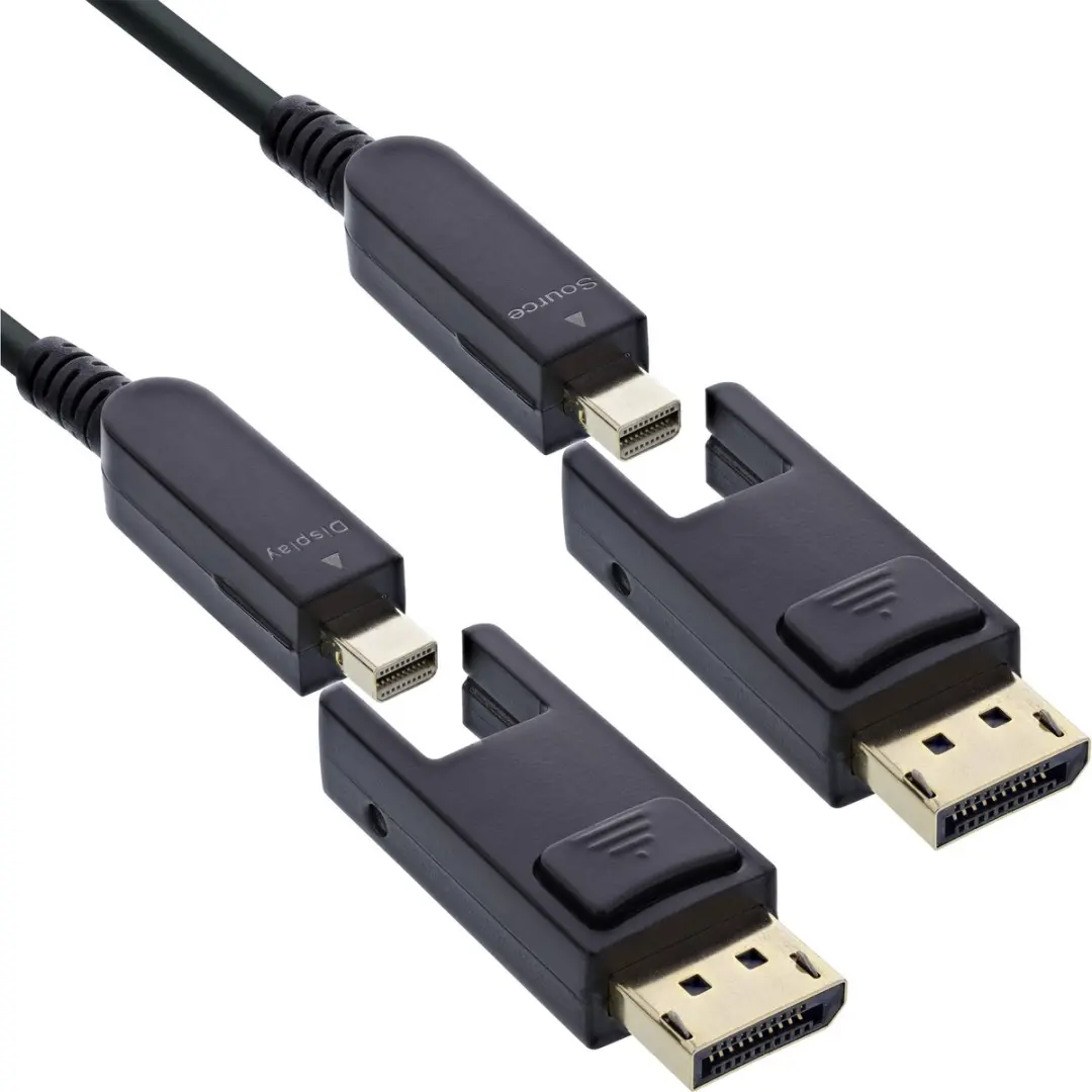 InLine DisplayPort 1.4 AOC-kabel 8K4K 25m - Zwart