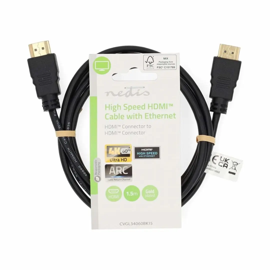 Nedis High Speed HDMI-Kabel CVGL34060BK15 - 4K@60Hz - 1,5m - Zwart