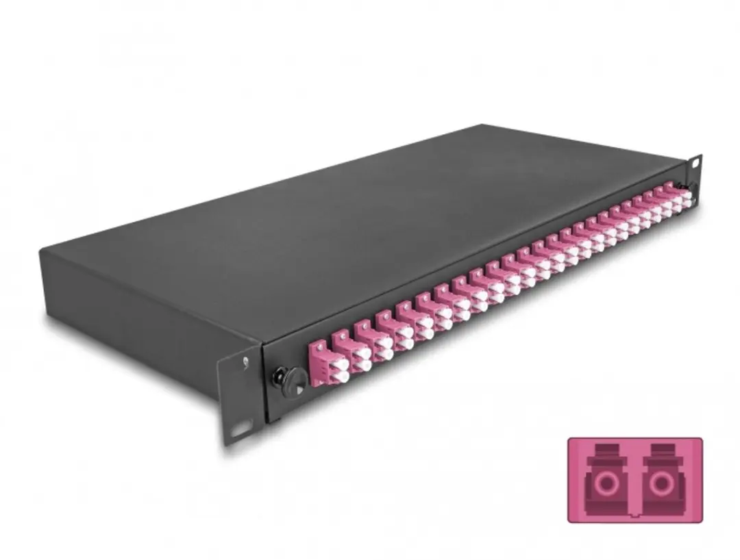 Delock 19" Optical Fiber Splice Box 24xLC OM4