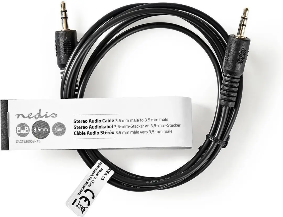 Nedis Stereo-Audiokabel 3,5mm - 1,5m - Zwart - afbeelding 6 van 6