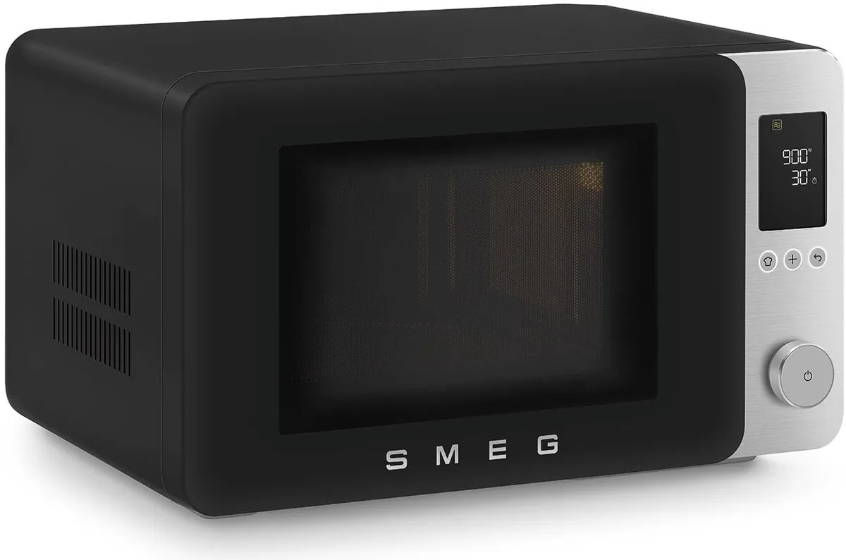 Smeg MOC02BLMEU Combi-magnetron met grill 2100W - 27L - Mat Zwart