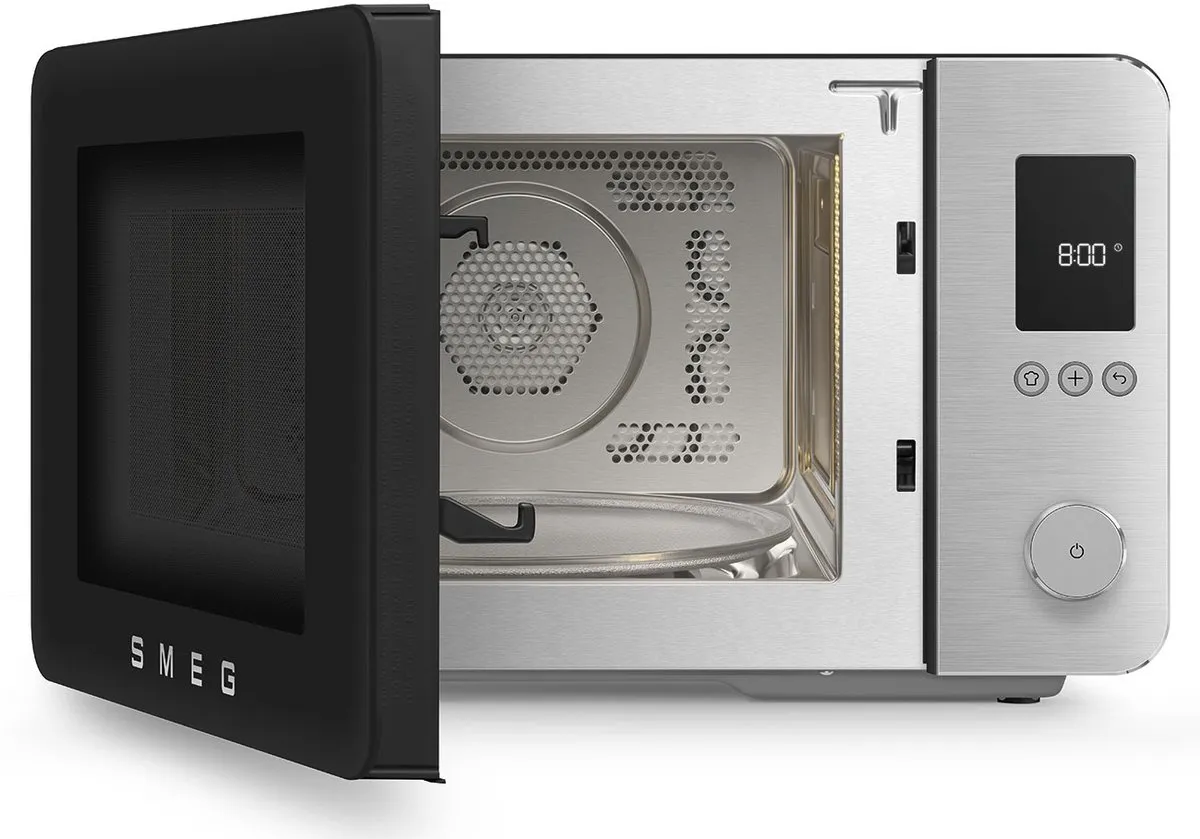 Smeg MOC02BLMEU Combi-magnetron met grill 2100W - 27L - Mat Zwart