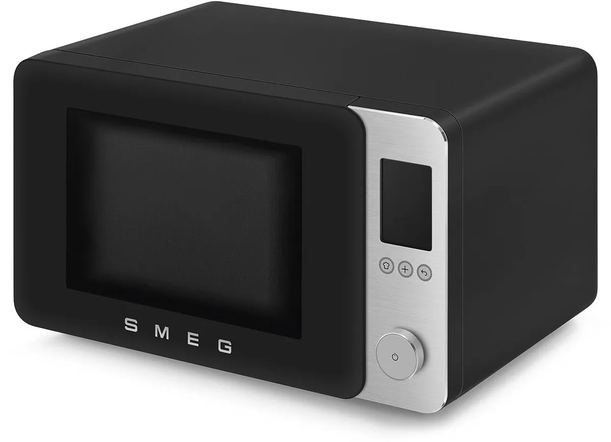Smeg MOC02BLMEU Combi-magnetron met grill 2100W - 27L - Mat Zwart