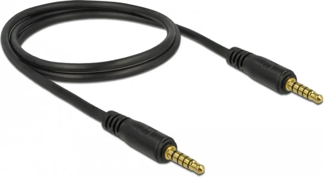 Delock 3,5mm Jack 5-polig Audiokabel - 1m - Zwart