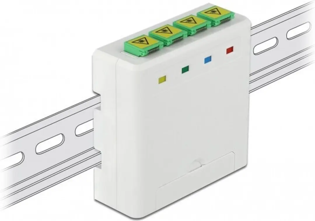 Delock Optical Fiber Connection Box DIN-rail 4xSC Simplex/LC Duplex - Wit