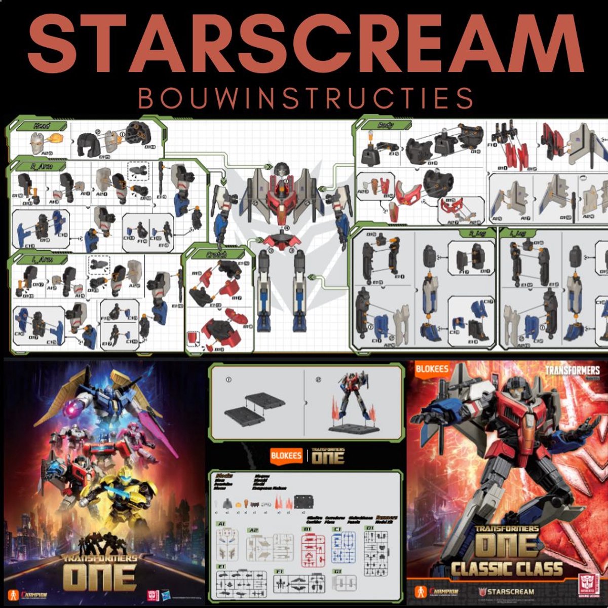 Blokees - Transformers One Starscream | Auto bots decepticon wars | Action Figure Edition | Robot technic modelbouw | model kit | Speelgoed legacy star bouwpakket | Bekend van manga & anime