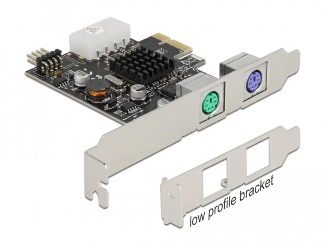 Delock PCIe x1 Kaart 2x PS/2 USB Pin Header 90049
