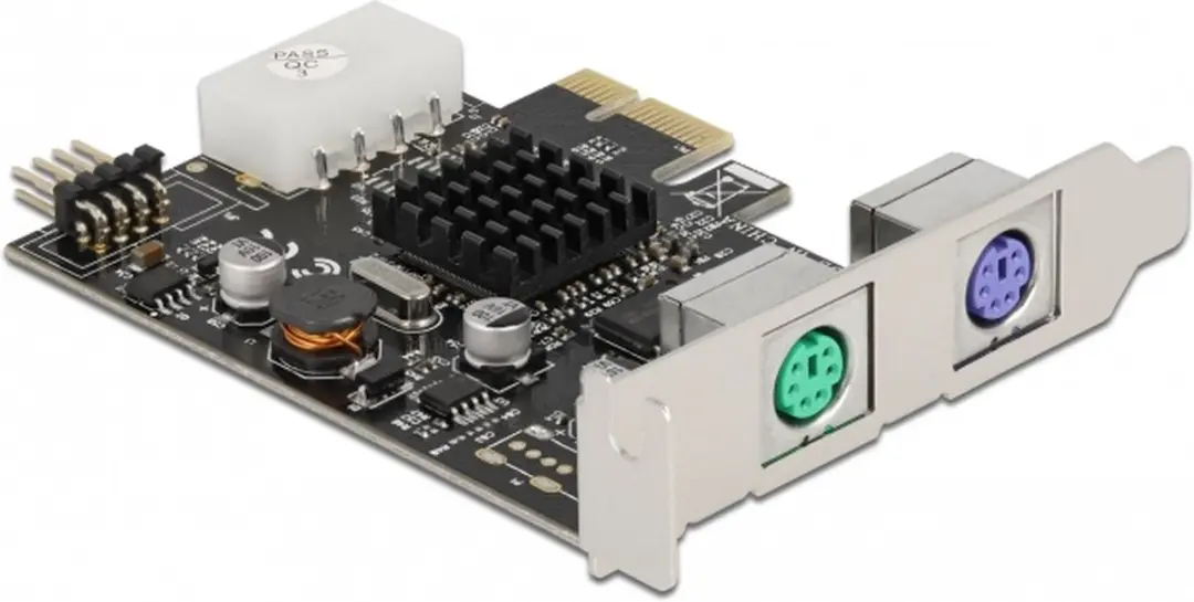 Delock PCIe x1 Kaart 2x PS/2 USB Pin Header 90049 - Zwart