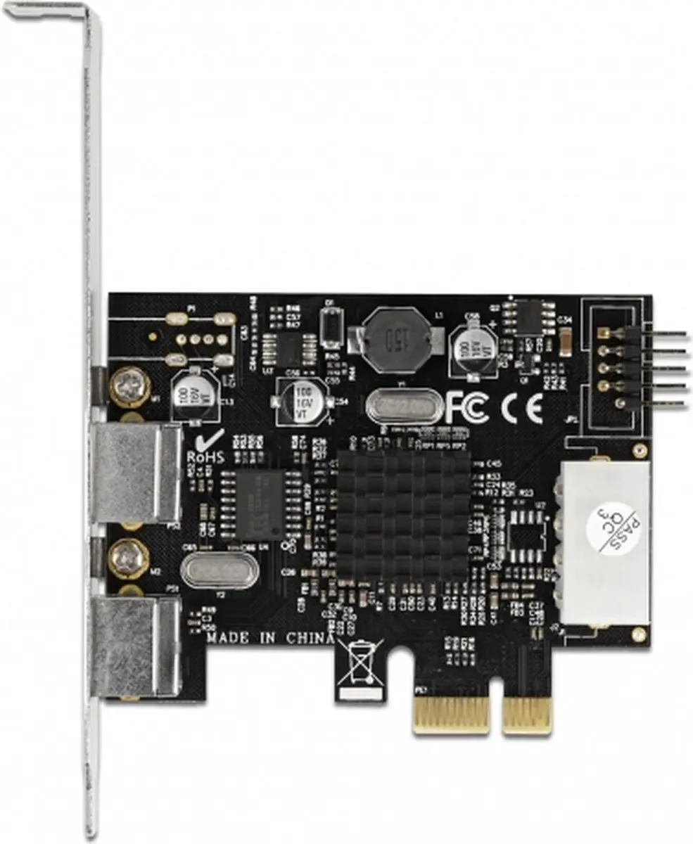 Delock PCIe x1 Kaart 2x PS/2 USB Pin Header 90049 - Zwart