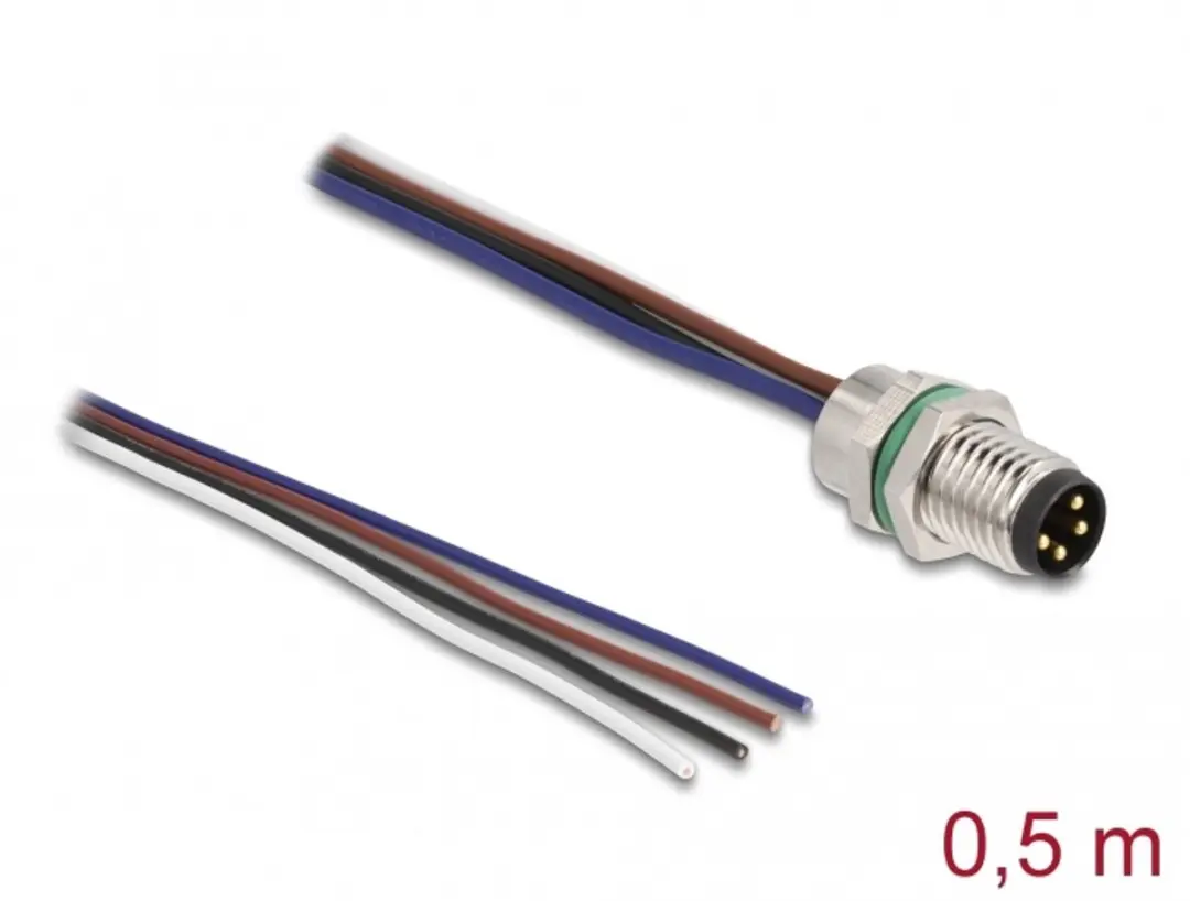 Delock M8 A-coded 4-pin Kabel Male