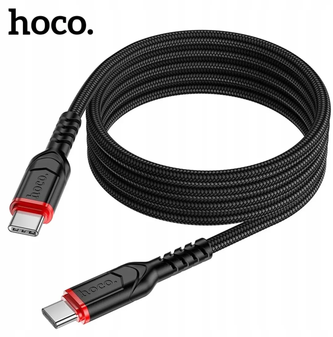 Hoco X59 Victory USB-C naar USB-C Kabel 1M 60W PD - Zwart