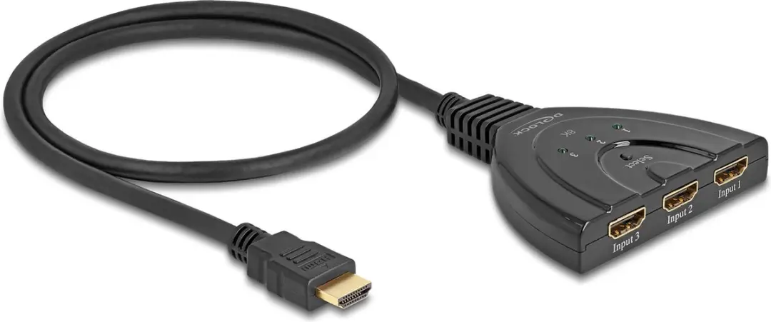 Delock HDMI Switch 3x HDMI naar 1x HDMI 8K 60Hz