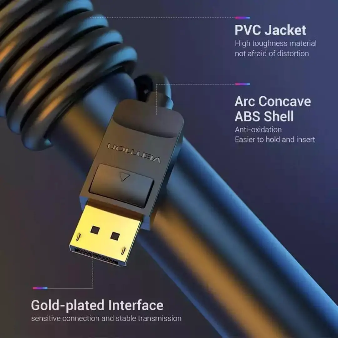 Vention DisplayPort Kabel 4K 1.5m - Zwart