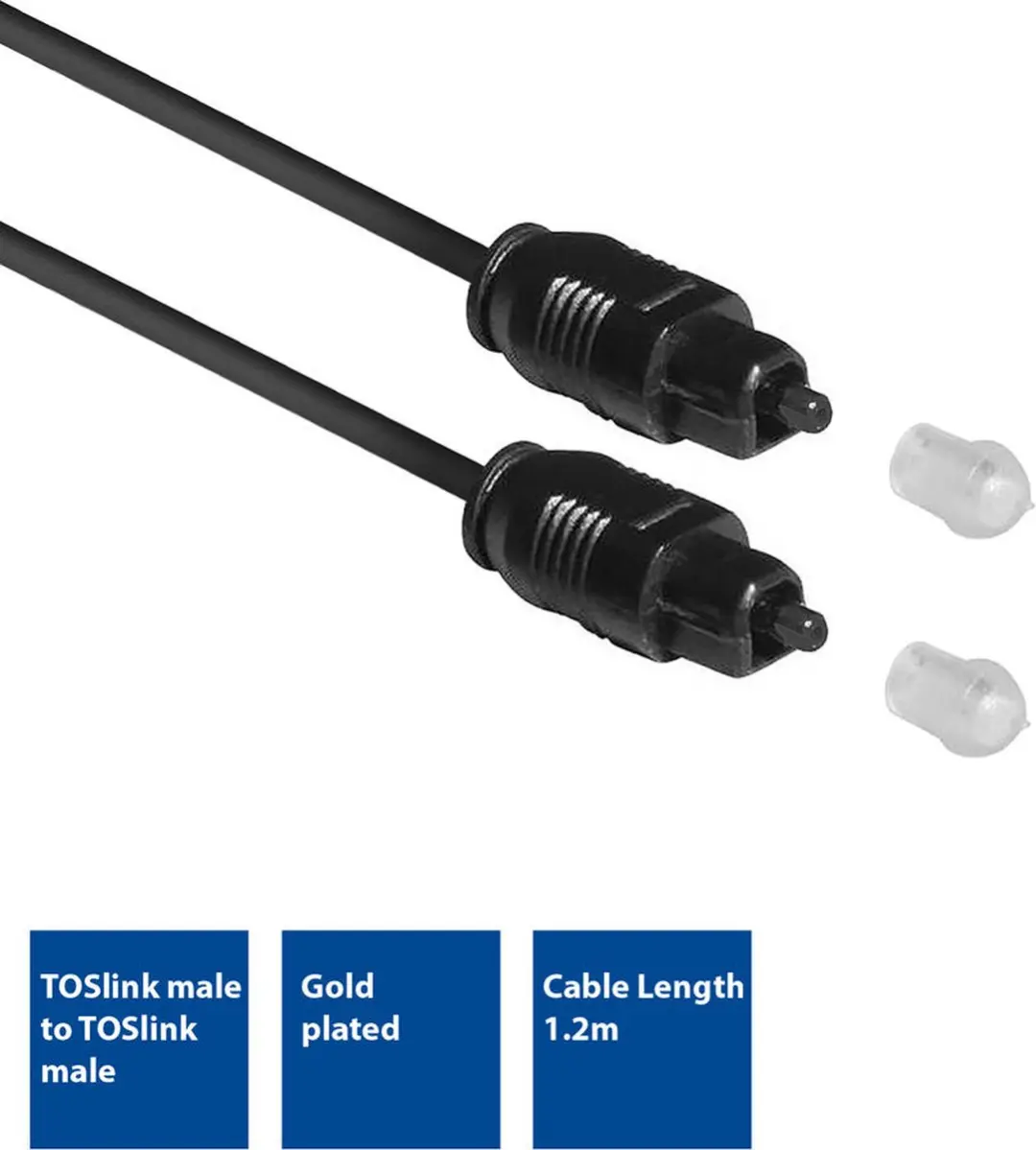 ACT AC3690 SPDIF TOSlink Optische Audiokabel 1,2m - Zwart