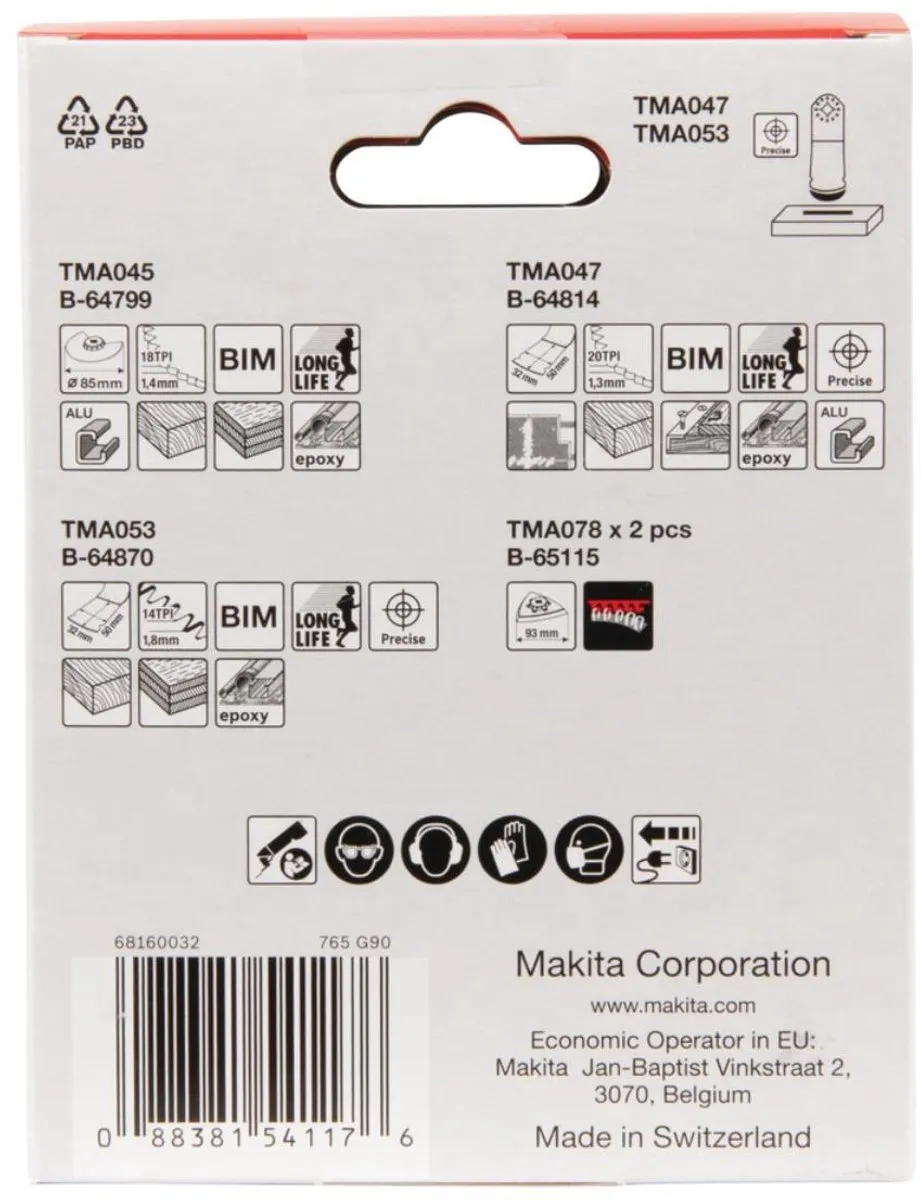 Makita B-67511 Oscillerende Multitool Set - 5-delig - afbeelding 6 van 6