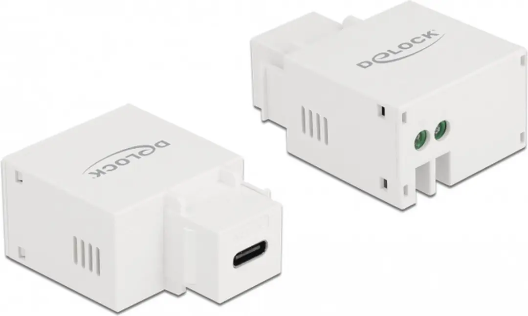 Delock USB-C Terminal Block Keystone Module 10,5W - Wit