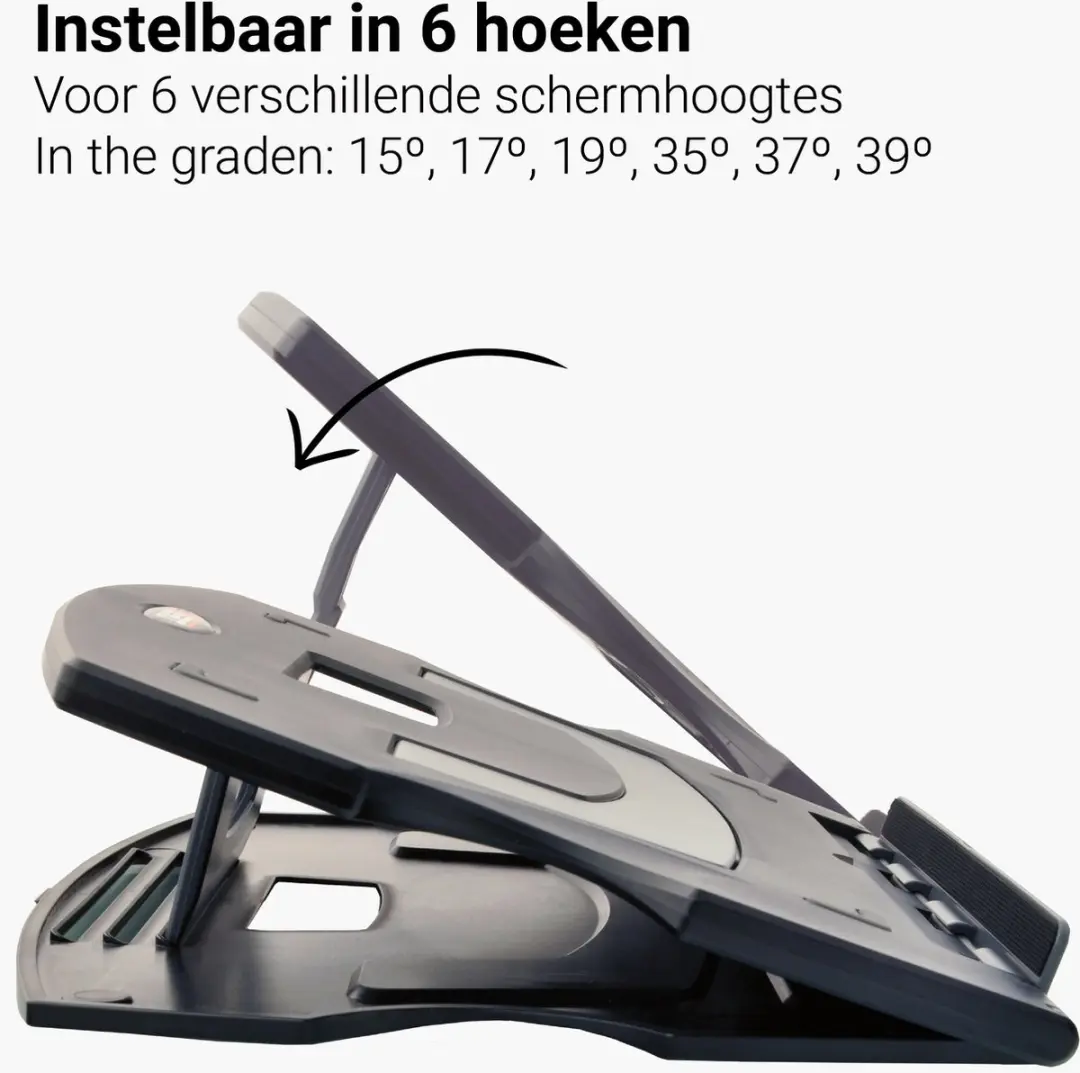 Desq 1502 Laptopstandaard 10-15 Inch - Zwart - afbeelding 6 van 6