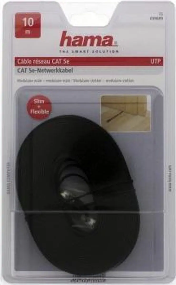 Hama UTP CAT5e Netwerk Kabel 10m - Zwart