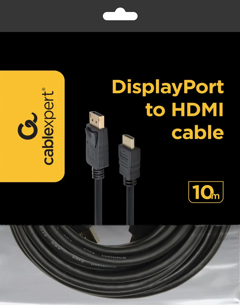 Gembird CC-DP-HDMI-10M HDMI naar DisplayPort Kabel - 10m - Zwart