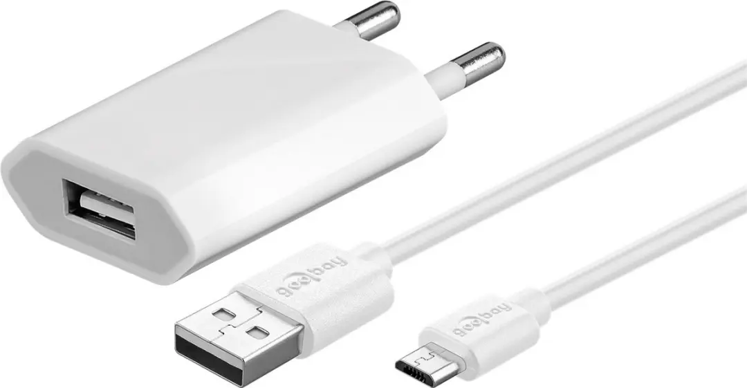 Goobay USB Lader 5W - Micro USB Kabel 1m Wit