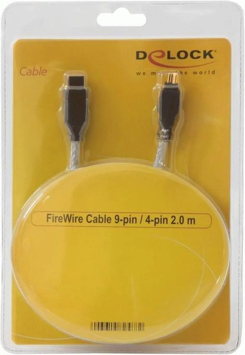 Delock Firewire Kabel 2m - Zwart