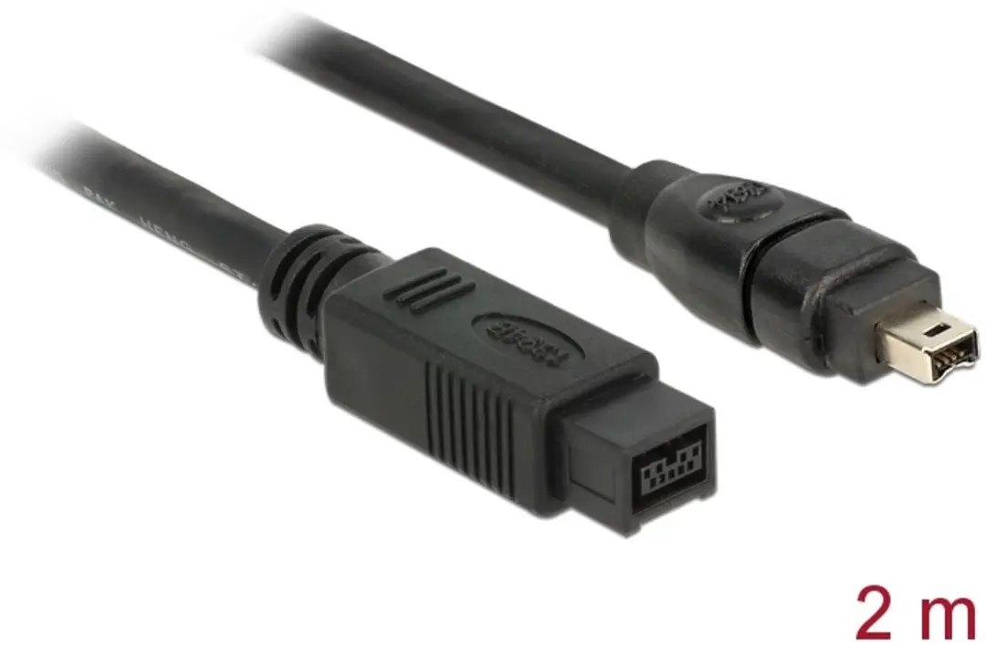 Delock Firewire Kabel 2m - Zwart