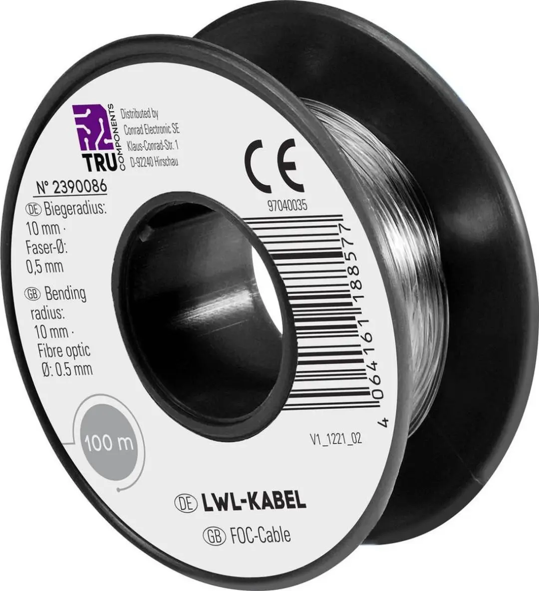 Tru Components TC-9560344 POF-kabel 100m