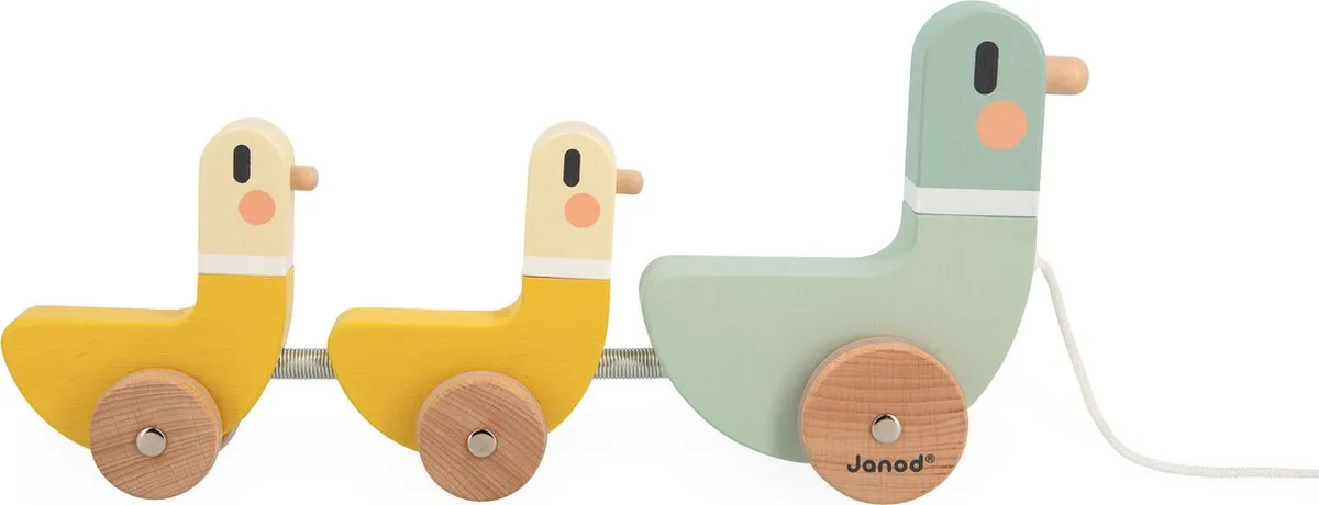 Janod Sweet Cocoon Houten Trekfiguur Eenden Multikleur