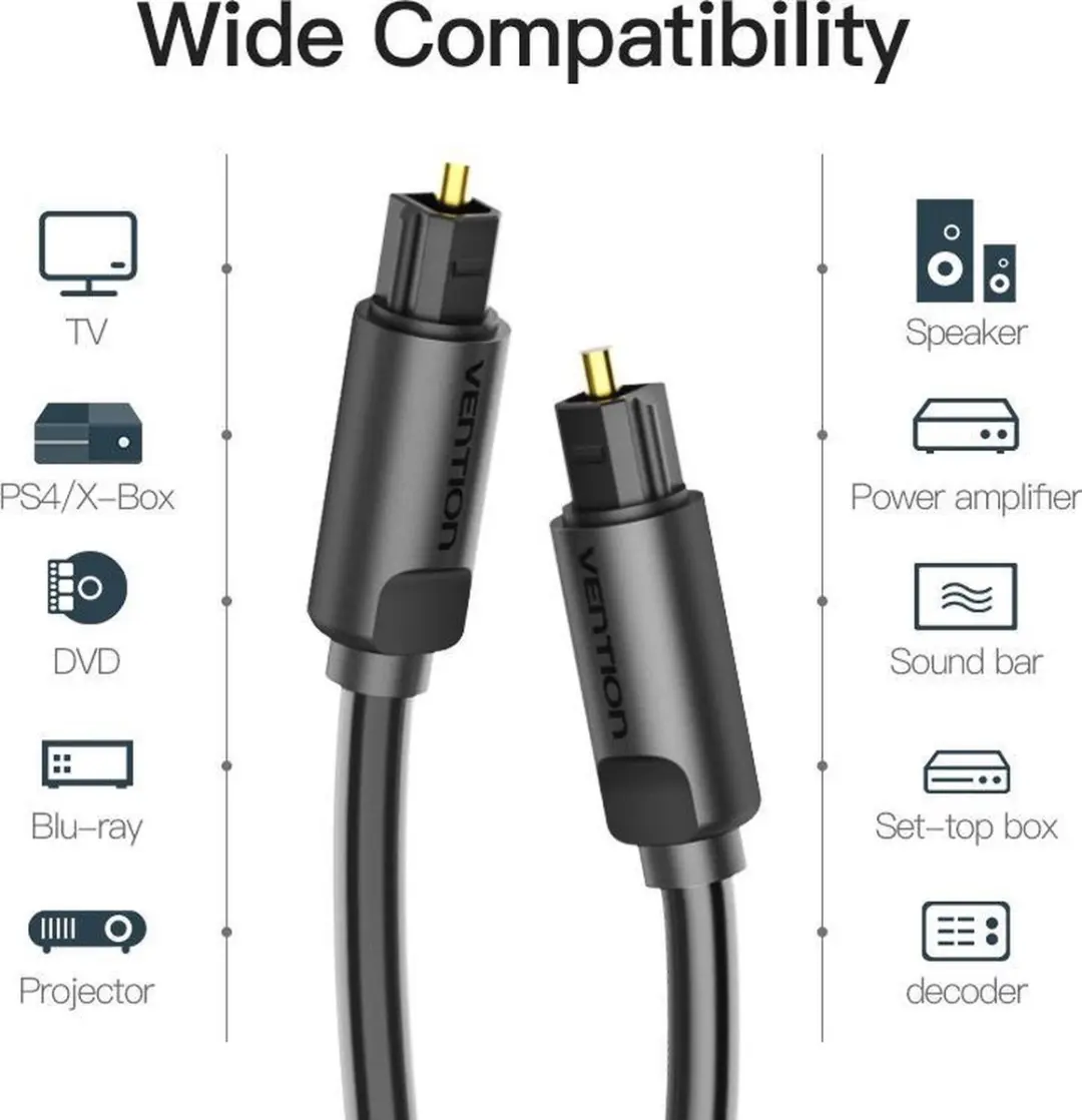 Vention Audiokabel Optisch 2M - Transparent