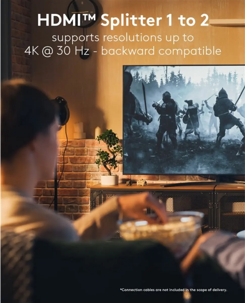 Goobay HDMI Splitter 1 naar 2 4K 30Hz - Zwart