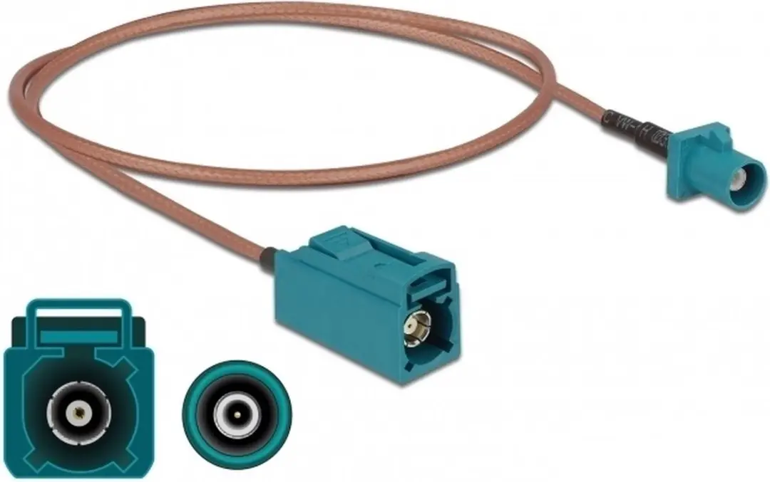 Delock Fakra Z Antenne Verlengkabel RG316 50 Ohm - 0,50m - Transparant