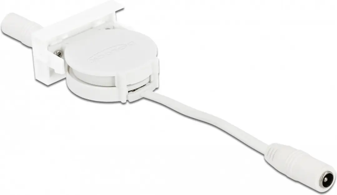 Delock Easy 45 Module Power Retractable Kabel 5.5x2.1mm Wit