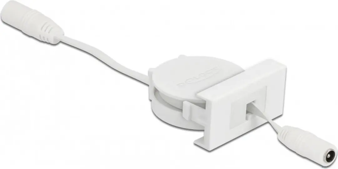 Delock Easy 45 Module Power Retractable Kabel 5.5x2.1mm Wit