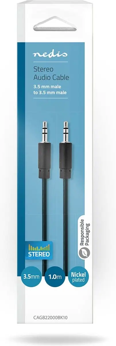 Nedis Stereo-Audiokabel 3,5mm - 1m - Zwart